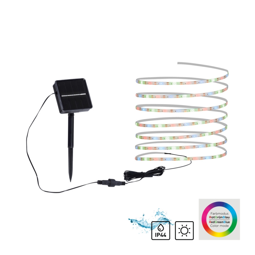 JUST LIGHT. 19971-18 - LED RGB solcelledrevet strimmel TEANIA LED/3,7V 5 m 1200 mAh IP44 sort