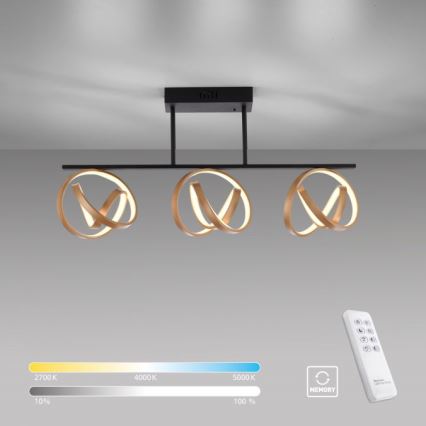 JUST LIGHT. 6245-18 - LED loftlampe dæmpbar LOOP 3xLED/11W/230V 2700-5000K + fjernbetjening