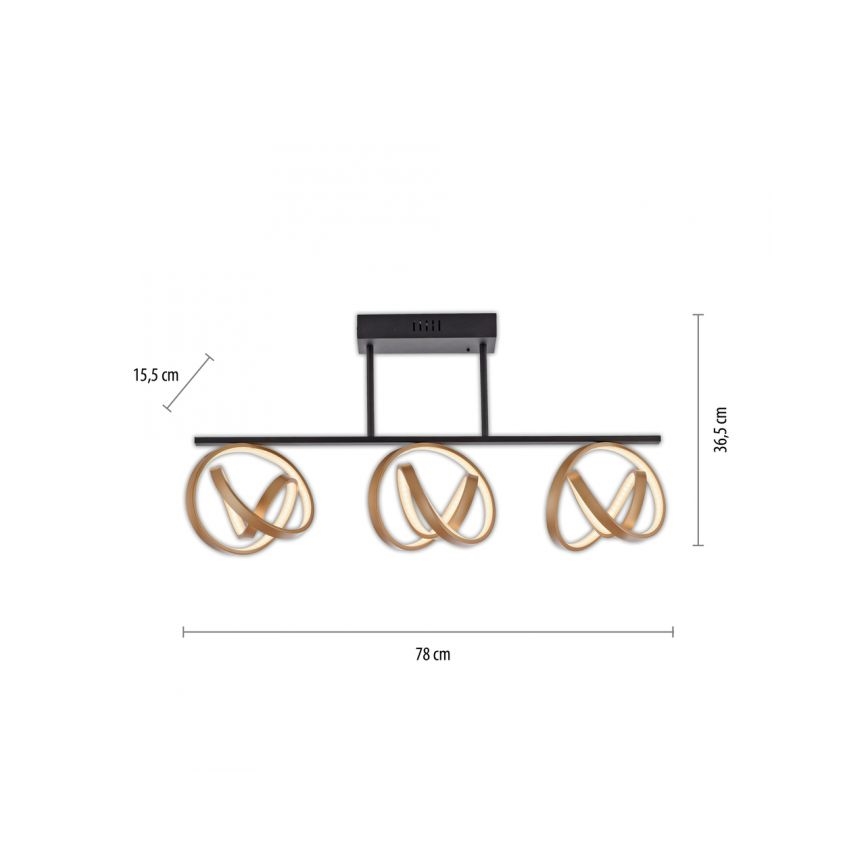 JUST LIGHT. 6245-18 - LED loftlampe dæmpbar LOOP 3xLED/11W/230V 2700-5000K + fjernbetjening