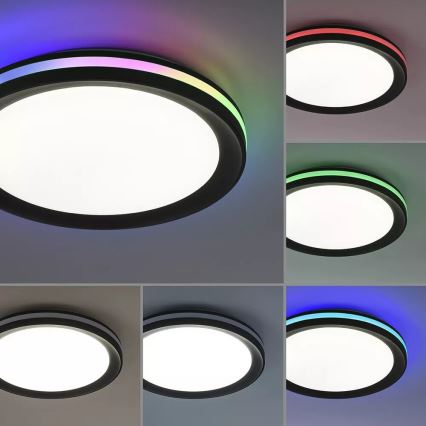 JUST LIGHT. 7509018 - LED loftlampe m. RGBW-farver dæmpbar GANGES LED/24W/230V 2700-5000K + fjernbetjening
