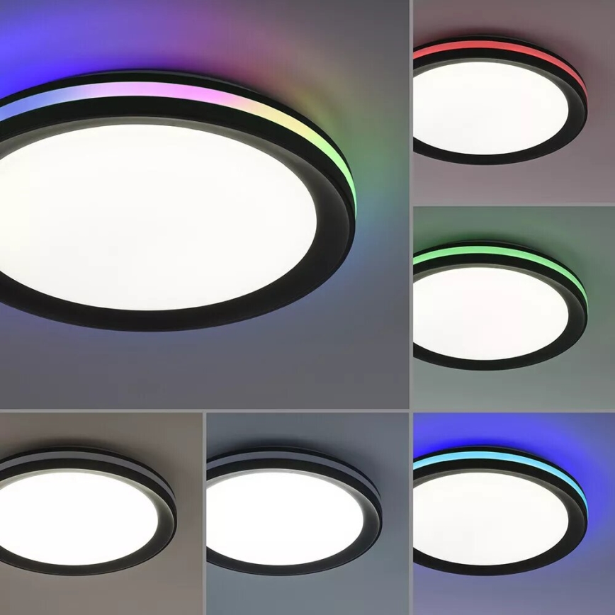 JUST LIGHT. 7509018 - LED loftlampe m. RGBW-farver dæmpbar GANGES LED/24W/230V 2700-5000K + fjernbetjening