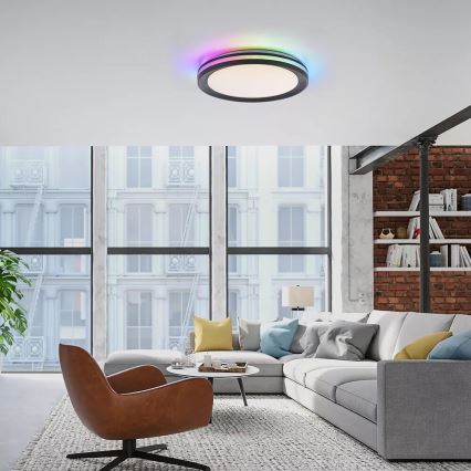 JUST LIGHT. 7509018 - LED loftlampe m. RGBW-farver dæmpbar GANGES LED/24W/230V 2700-5000K + fjernbetjening