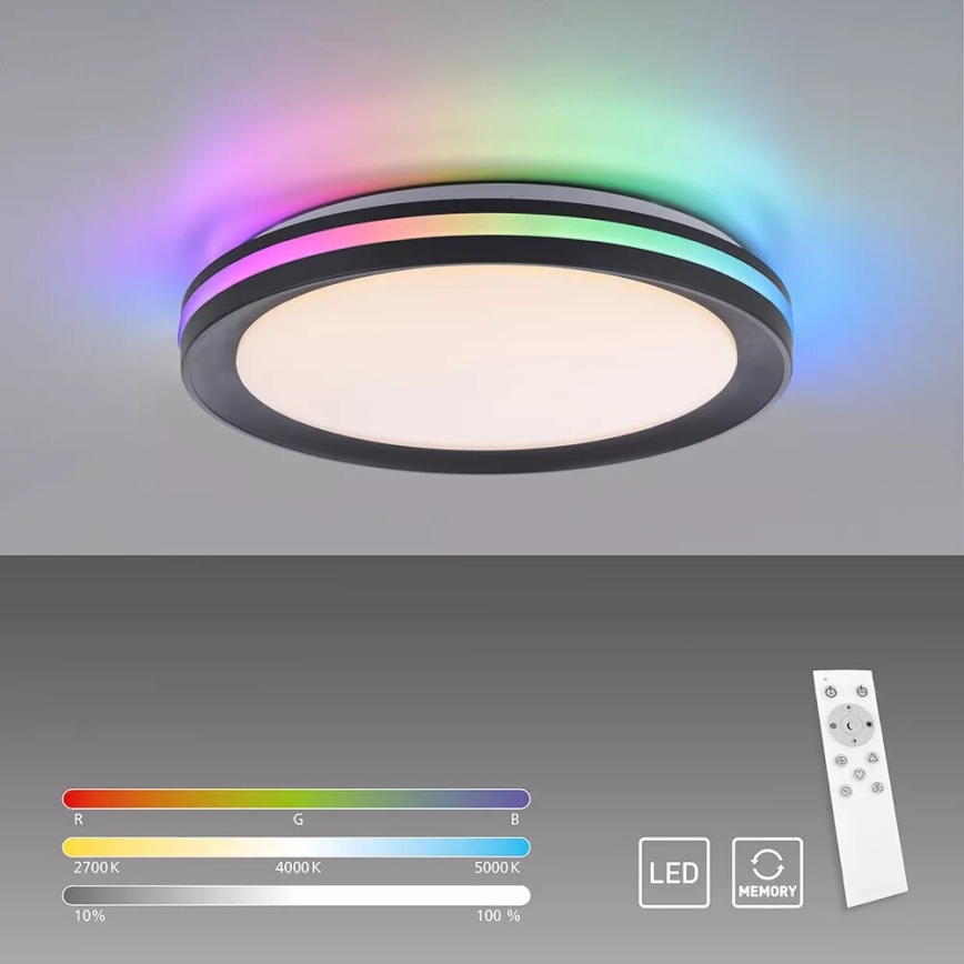 JUST LIGHT. 7509018 - LED loftlampe m. RGBW-farver dæmpbar GANGES LED/24W/230V 2700-5000K + fjernbetjening