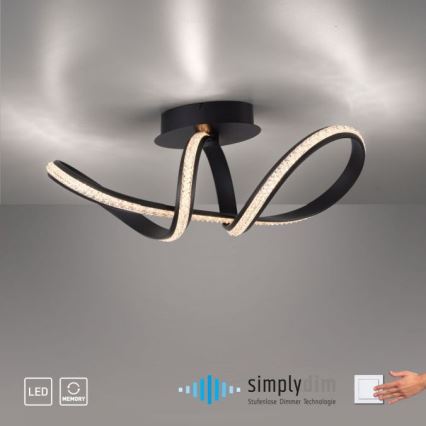 JUST LIGHT. 8475-18 - LED loftlampe dæmpbar BRILLA LED/29W/230V sort