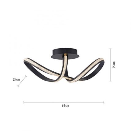 JUST LIGHT. 8475-18 - LED loftlampe dæmpbar BRILLA LED/29W/230V sort