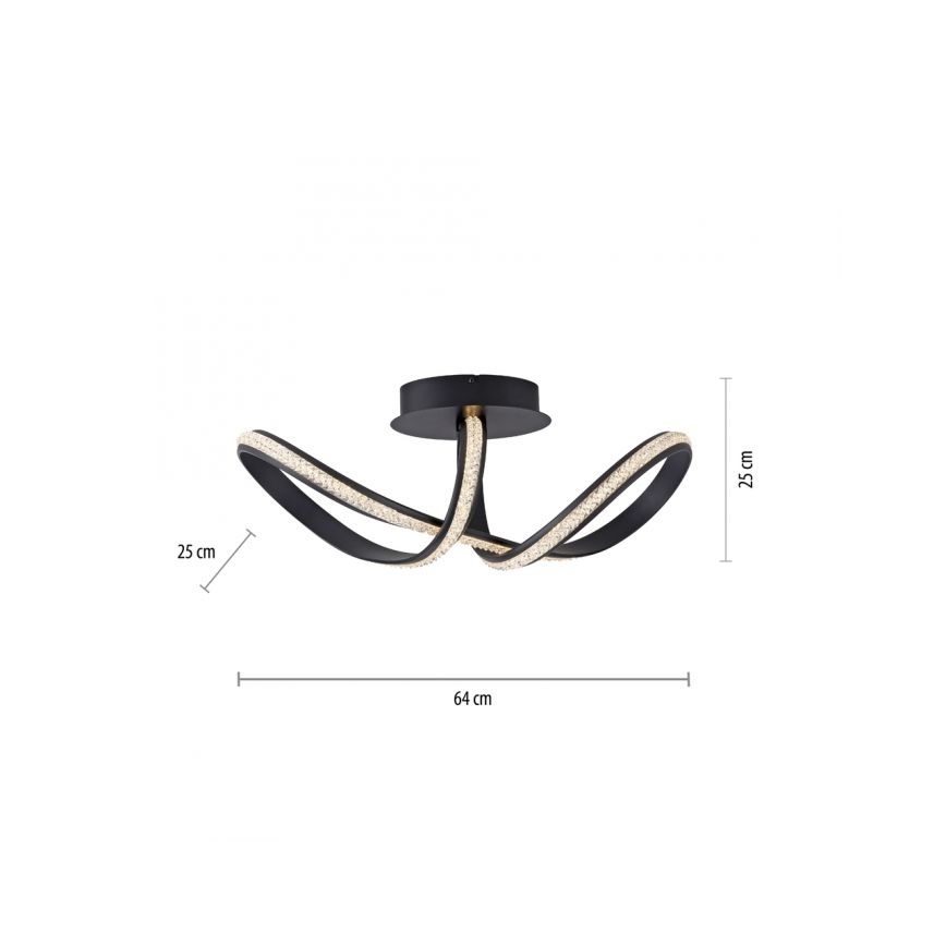 JUST LIGHT. 8475-18 - LED loftlampe dæmpbar BRILLA LED/29W/230V sort