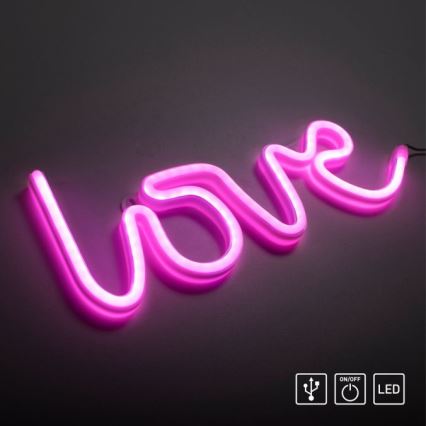 JUST LIGHT. 85021-87 - LED Vægdekoration neon NEON LED/6,5W/5V Love