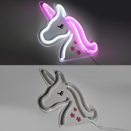 JUST LIGHT. 85025-70 - LED Vægdekoration neon NEON LED/6,5W/5V enhjørning