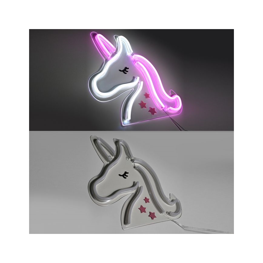 JUST LIGHT. 85025-70 - LED Vægdekoration neon NEON LED/6,5W/5V enhjørning
