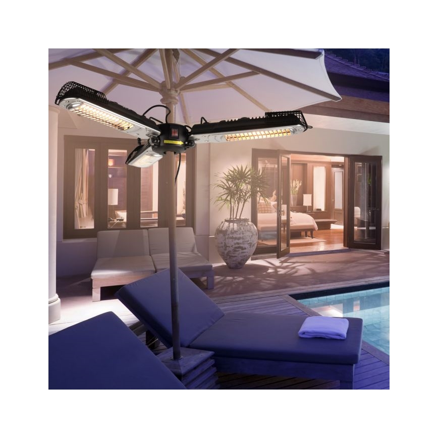 JUST LIGHT. 99513-18 - Udendørs varmeelement GLOW 3x650W/1300W/2000W/230V IP34