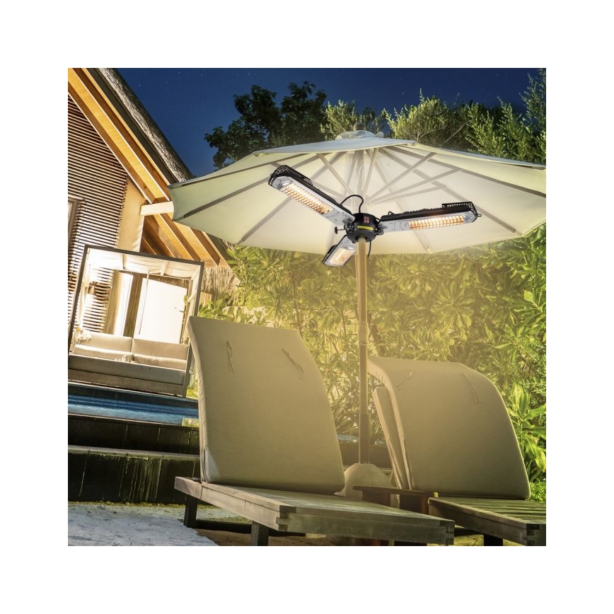 JUST LIGHT. 99513-18 - Udendørs varmeelement GLOW 3x650W/1300W/2000W/230V IP34