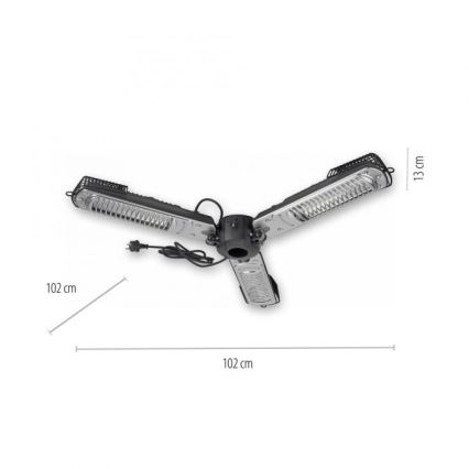 JUST LIGHT. 99513-18 - Udendørs varmeelement GLOW 3x650W/1300W/2000W/230V IP34