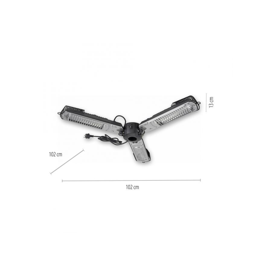 JUST LIGHT. 99513-18 - Udendørs varmeelement GLOW 3x650W/1300W/2000W/230V IP34