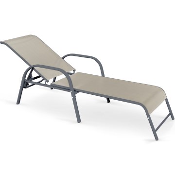 Justerbar liggestol MOSLER grå/beige