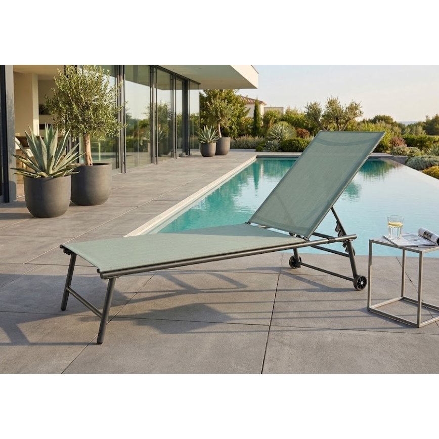 Justerbar liggestol TERA 57x185 cm grøn