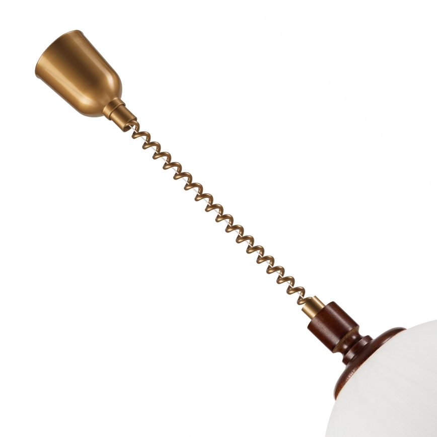 Nedhængt loftlampe RAMONA 1xE27/60W/230V beige/mørkebrun/fyrretræ
