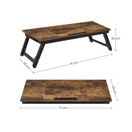 Justerbart computerbord til sengen LAT brun/sort