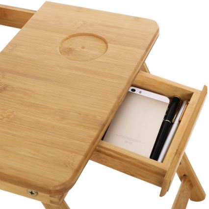 Justerbart laptopbord til sengen LAT, brun