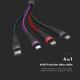 Kabel USB/USB Lightning/MicroUSB/USB-C 1,2 m flerfarvet