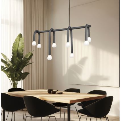 Kabelophængt lysekrone DELORI 8xG9/28W/230V sort