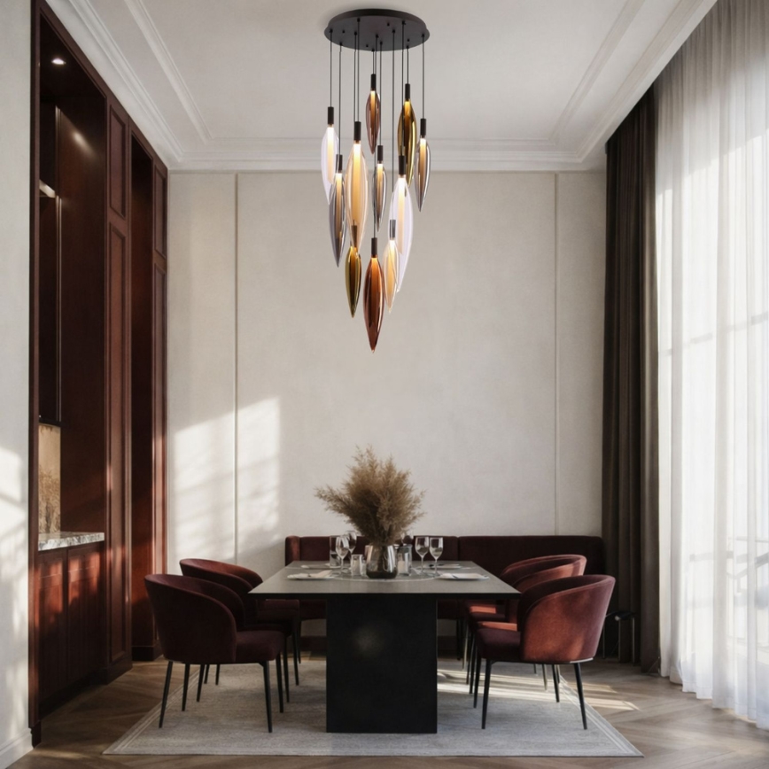 Kabelophængt lysekrone NORDIC 11xG9/5W/230V sort