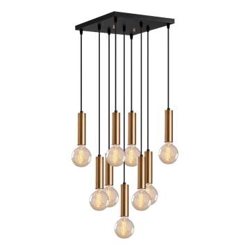 Kabelophængt lysekrone TEMPO 9xE27/40W/230V, guldfarvet