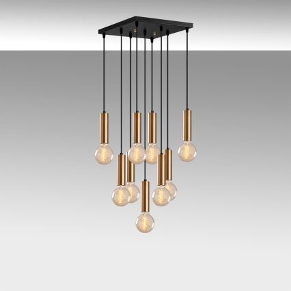 Kabelophængt lysekrone TEMPO 9xE27/40W/230V, guldfarvet