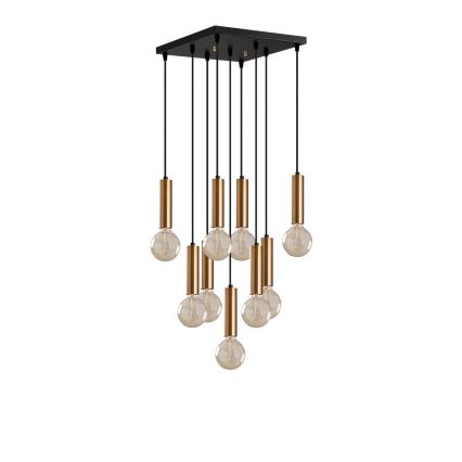 Kabelophængt lysekrone TEMPO 9xE27/40W/230V, guldfarvet
