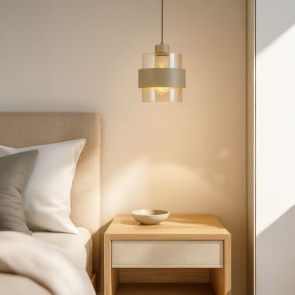 Kabelophængt pendel VALENTINO 1xE27/15W/230V beige/klar