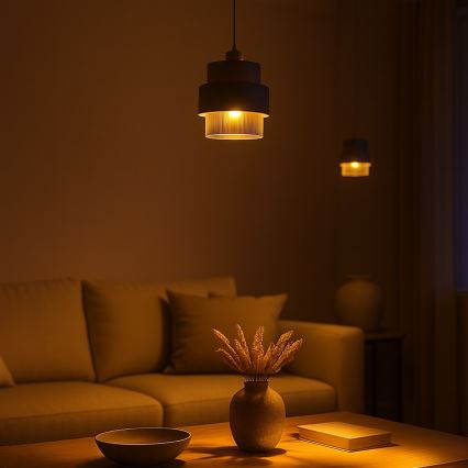 Kabelophængt pendel VALENTINO 1xE27/15W/230V beige/klar