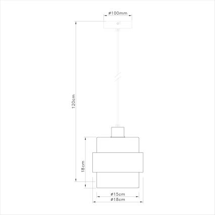 Kabelophængt pendel VALENTINO 1xE27/15W/230V beige/klar