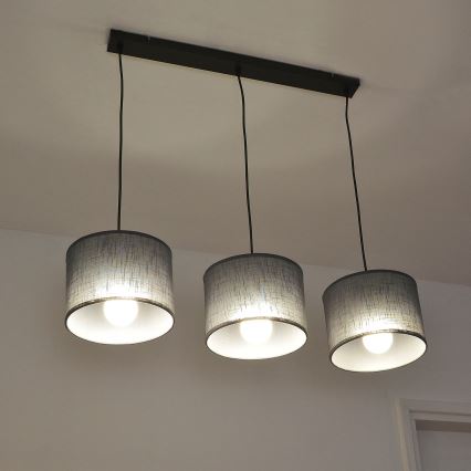 Kabelpendel ALBA 3xE27/15W/230V grå