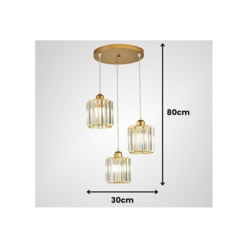 Kabelpendel BELLA 3xE27/40W/230V, guld