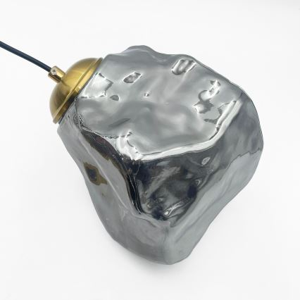 Kabelpendel CRISTAL 3xE14/15W/230V messing/røgfarvet sort