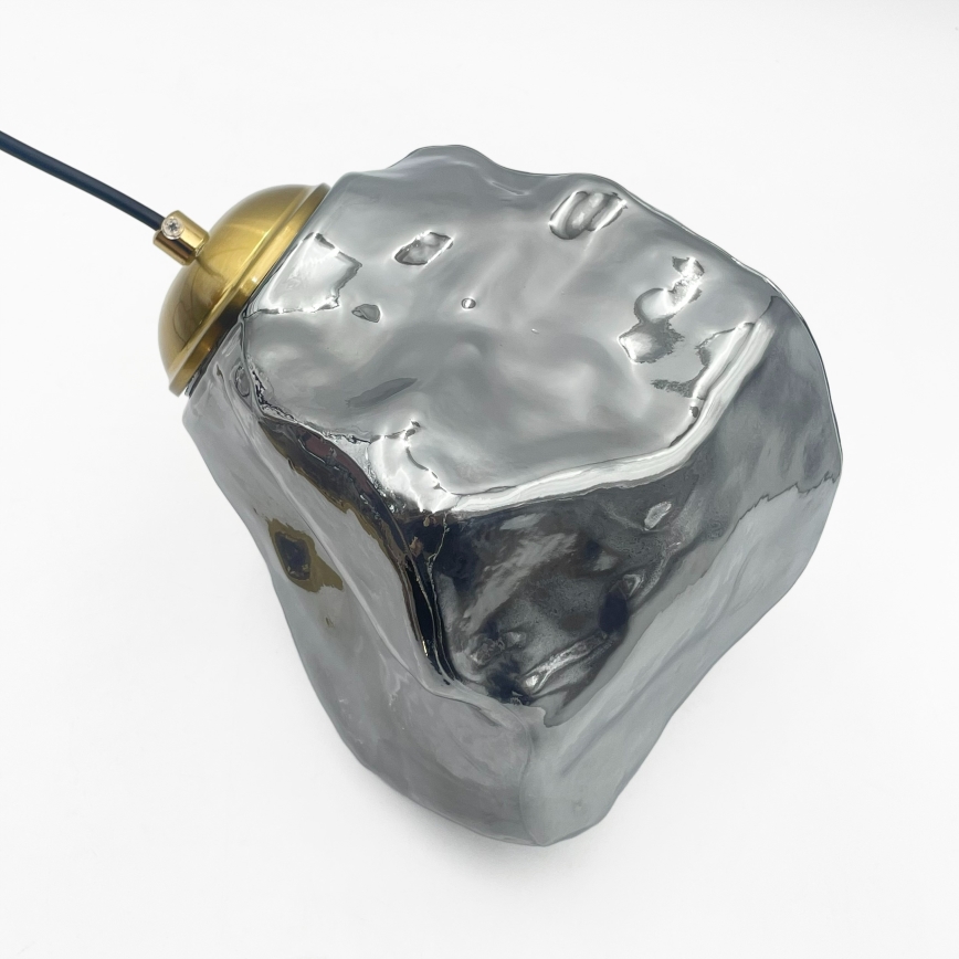 Kabelpendel CRISTAL 3xE14/15W/230V messing/røgfarvet sort