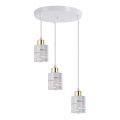 Kabelpendel ELEN 3xE27/35W/230V Ø 29 cm hvid/guld