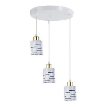 Kabelpendel ELEN 3xE27/35W/230V Ø 29 cm hvid/guld