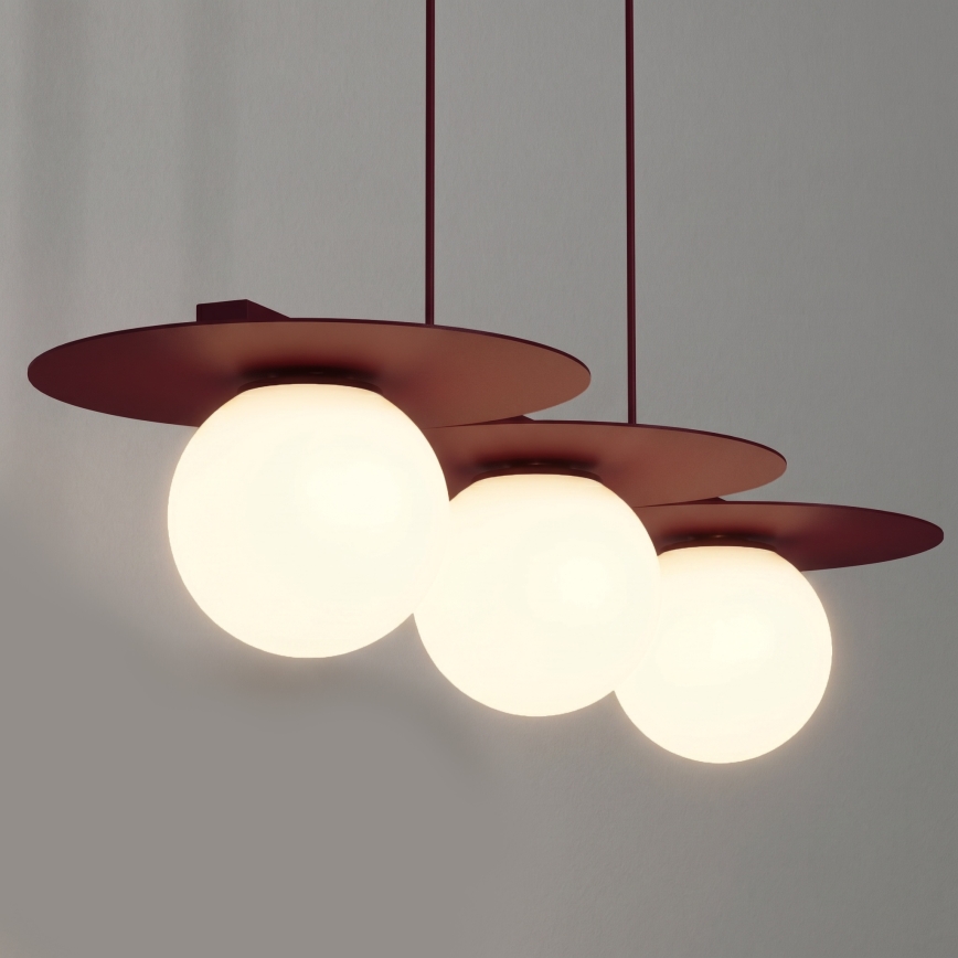 Kabelpendel FLAT 3xE27/15W/230V bordeaux
