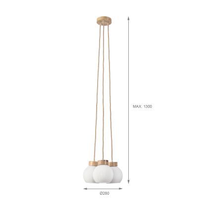 Kabelpendel LOOMIS 3xE27/15W/230V 130 cm beige/eg