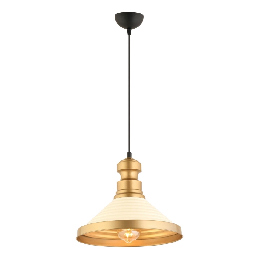 Kabelpendel MONZA 1xE27/40W/230V Ø 30 cm creme/guld