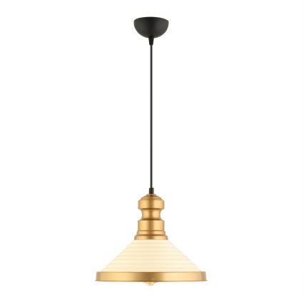 Kabelpendel MONZA 1xE27/40W/230V Ø 30 cm creme/guld