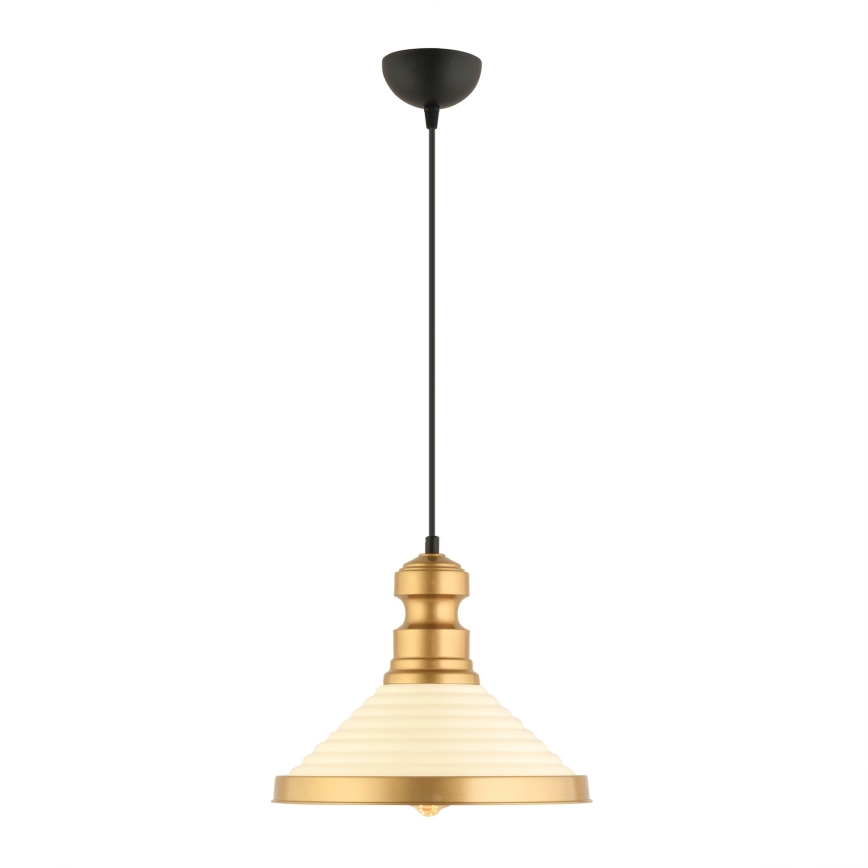Kabelpendel MONZA 1xE27/40W/230V Ø 30 cm creme/guld