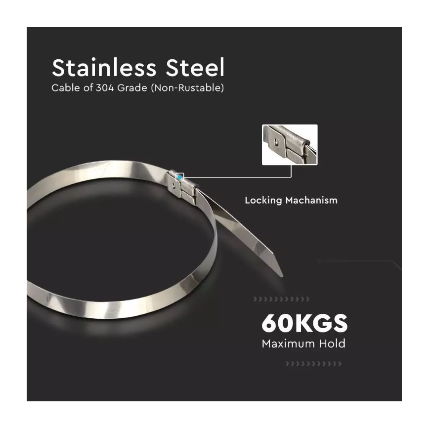 Kabelstrips 4,6x250 mm 100 stk. stål