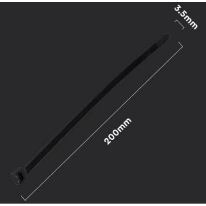 Kabelstrips i plast 3,5x200 mm 100 stk. sort