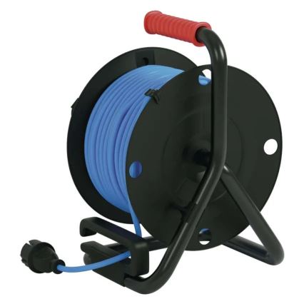 Kabeltromle med 4 stik 25 m silikone IP44