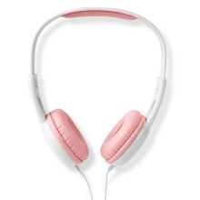 Kablet hovedtelefoner pink / hvid