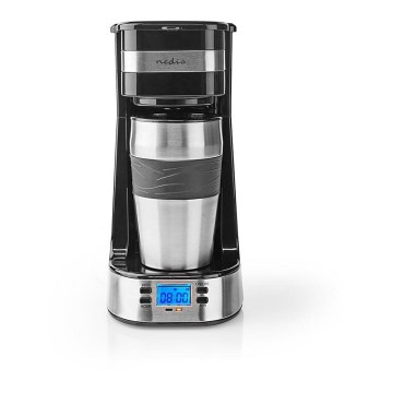 Kaffemaskine til én kop (0,4 l) med timer og termokrus