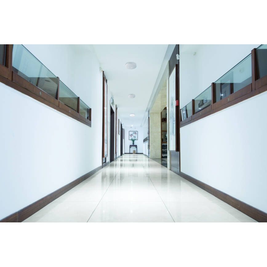 LED loftlampe med bevægelses- og skumringssensor FOGLER LED/12W/230V Ø 28 cm