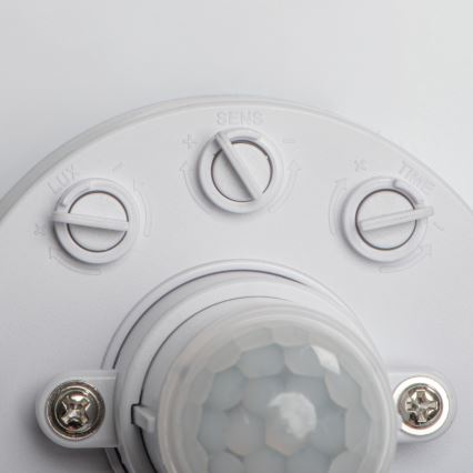 LED loftlampe med bevægelses- og skumringssensor FOGLER LED/12W/230V Ø 28 cm