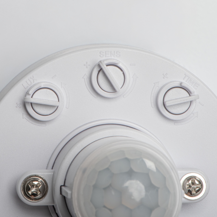 LED loftlampe med bevægelses- og skumringssensor FOGLER LED/12W/230V Ø 28 cm